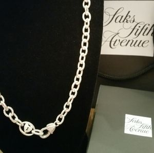 Judith Ripka Serling Silver Necklace Zirconia ❤
